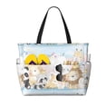 thumbnail image 1 of Wukai Cute Animals Print Zipper Bag,large Beach Tote Bag,Waterproof Sandproof Bag,Grocery and Picnic Tote Travel Bag, 1 of 5