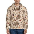 thumbnail image 1 of Wukai Cute Autumn Turkey Print Men Hoodies Fleece Sweatshirts Long Sleeve Sweaters Pullover Fall Outfits Winter Clothes-3X-Large, 1 of 7