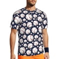 thumbnail image 1 of Wukai Cute Basebal Print Men's Short-Sleeved Mesh T-Shirt,Quick-Dry Short Sleeve Workout T-Shirt-Large, 1 of 8