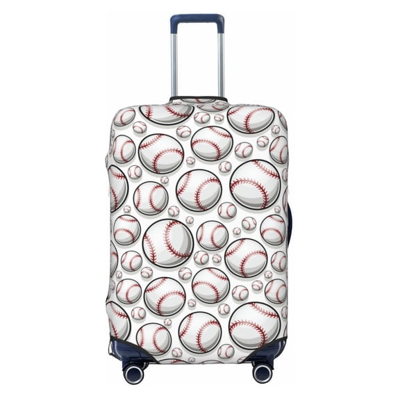 Wukai Cute Baseball Elastic Luggage Cover: Personalized Protection for Your Suitcase - Fits 19~29-inch, Washable & Durable Travel Companion-Small