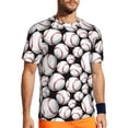 thumbnail image 1 of Wukai Cute Baseball Print Men's Short-Sleeved Mesh T-Shirt,Quick-Dry Short Sleeve Workout T-Shirt-5X-Large, 1 of 8