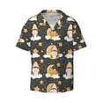 thumbnail image 1 of Wukai Cute Bee Gnome Men's Casual Short-Sleeve Button Down Shirt - Lightweight Summer Dress Shirt for Daily Wear-Medium, 1 of 7