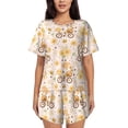 thumbnail image 1 of "Wukai Cute Bee Gnome Women's Pajama Set - Short-Sleeve Top and Shorts with Elastic Waistband and Pockets for Loungewear, Yoga, and Casual Wear-4X-Large, 1 of 8