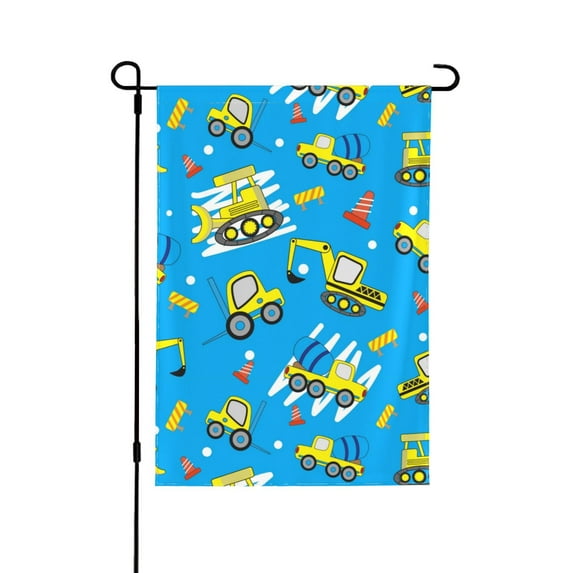 Wukai Cute Car Cartoon Garden Flags Double Sided Welcome Garden Yard House Flags Outside Outdoor House (Only Flag)