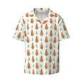 thumbnail image 1 of Wukai Cute Carrot Print Men's Casual Short-Sleeve Button Down Shirt - Lightweight Summer Dress Shirt for Daily Wear-XX-Large, 1 of 7