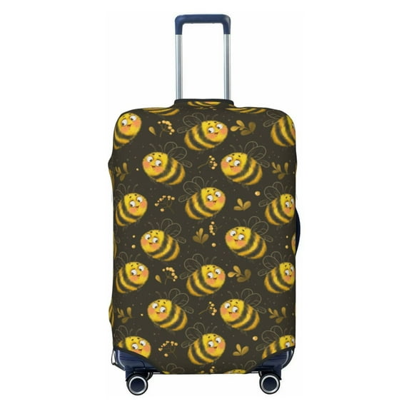 Wukai Cute Cartoon Bees Elastic Luggage Cover: Personalized Protection for Your Suitcase - Fits 19~29-inch, Washable & Durable Travel Companion-X-Large