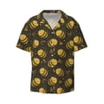 thumbnail image 1 of Wukai Cute Cartoon Bees Men's Casual Short-Sleeve Button Down Shirt - Lightweight Summer Dress Shirt for Daily Wear-Large, 1 of 7