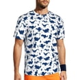 thumbnail image 1 of Wukai Cute Cartoon Dinosaur Print Men's Short-Sleeved Mesh T-Shirt,Quick-Dry Short Sleeve Workout T-Shirt-Medium, 1 of 8