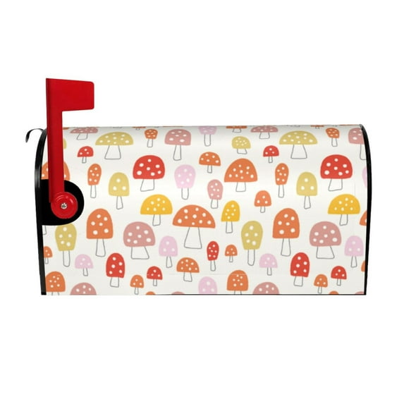 Wukai Cute Cartoon Mushrooms Mailbox Covers for Garden Outdoor Decor,Waterproof Post Box Cover 21x18 in& 25.5x21 in-25.5x21 in