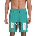 thumbnail image 1 of Wukai Cute Cat Paw And Dog Men’s Short Pajama Pants With Pockets Soft Sleep Pj Shorts for Men-Small, 1 of 6