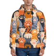 thumbnail image 1 of Wukai Cute Cat Paw Print Men Hoodies Fleece Sweatshirts Long Sleeve Sweaters Pullover Fall Outfits Winter Clothes-XX-Large, 1 of 7