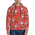 thumbnail image 1 of Wukai Cute Christmas Bunny Print Men Hoodies Fleece Sweatshirts Long Sleeve Sweaters Pullover Fall Outfits Winter Clothes-Large, 1 of 7