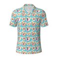 thumbnail image 1 of Wukai Cute Corgi Head Men’s Polo Shirts,Quick-Dry Athletic Shirt,Classic Fit Shirts-, 1 of 1