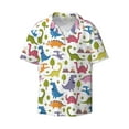 thumbnail image 1 of Wukai Cute Dinosaur Men's Casual Short-Sleeve Button Down Shirt - Lightweight Summer Dress Shirt for Daily Wear-4X-Large, 1 of 7