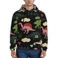 thumbnail image 1 of Wukai Cute Dinosaurs Print Men Hoodies Fleece Sweatshirts Long Sleeve Sweaters Pullover Fall Outfits Winter Clothes-4X-Large, 1 of 7