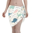 thumbnail image 1 of Wukai Cute Dinosaurs Women’s Short Sarongs Beach Wrap Bikini Bottom Short Skirt Chiffon Scarf for Swimwear, 1 of 4