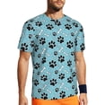thumbnail image 1 of Wukai Cute Dog Footprints Print Men's Short-Sleeved Mesh T-Shirt,Quick-Dry Short Sleeve Workout T-Shirt-Small, 1 of 8