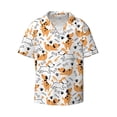 thumbnail image 1 of Wukai Cute Dog Men's Casual Short-Sleeve Button Down Shirt - Lightweight Summer Dress Shirt for Daily Wear-Small, 1 of 1