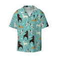 thumbnail image 1 of Wukai Cute Dog Men's Casual Short-Sleeve Button Down Shirt - Lightweight Summer Dress Shirt for Daily Wear-X-Large, 1 of 1