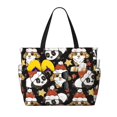 thumbnail image 1 of Wukai Cute Dog Panda Print Zipper Bag,large Beach Tote Bag,Waterproof Sandproof Bag,Grocery and Picnic Tote Travel Bag, 1 of 5