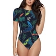 thumbnail image 1 of Naloa Dinosaur Women's Short-Sleeved Onesie, One-Piece Swimsuit for Parties, dates, clubs - Large, 1 of 9