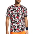 thumbnail image 1 of Wukai Cute Dog Print Men's Short-Sleeved Mesh T-Shirt,Quick-Dry Short Sleeve Workout T-Shirt-Large, 1 of 8