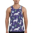 thumbnail image 1 of Wukai Cute Dog Print Men’s Workout Tank Top Sleeveless Muscle T shirt Gym Running Fitness Tank Top-3X-Large, 1 of 7