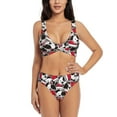 thumbnail image 1 of Wukai Cute Dog Women's Bikini Set Two Piece,wimsuit High Waisted V Neck Twist Front Adjustable Spaghetti Straps Bathing Suit-X-Large, 1 of 7