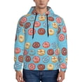 thumbnail image 1 of Wukai Cute Donut Print Men Hoodies Fleece Sweatshirts Long Sleeve Sweaters Pullover Fall Outfits Winter Clothes-3X-Large, 1 of 7
