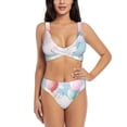 thumbnail image 1 of Wukai Cute Elephant Women's Bikini Set Two Piece,wimsuit High Waisted V Neck Twist Front Adjustable Spaghetti Straps Bathing Suit-Medium, 1 of 7