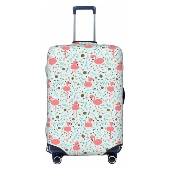 Wukai Cute Flamingo Elastic Luggage Cover: Personalized Protection for Your Suitcase - Fits 19~29-inch, Washable & Durable Travel Companion-Medium