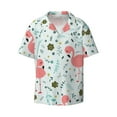 thumbnail image 1 of Wukai Cute Flamingo Men's Casual Short-Sleeve Button Down Shirt - Lightweight Summer Dress Shirt for Daily Wear-, 1 of 7