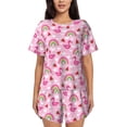 thumbnail image 1 of "Wukai Cute Flamingo Women's Pajama Set - Short-Sleeve Top and Shorts with Elastic Waistband and Pockets for Loungewear, Yoga, and Casual Wear-, 1 of 8