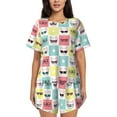 thumbnail image 1 of "Wukai Cute French Bulldog Women's Pajama Set - Short-Sleeve Top and Shorts with Elastic Waistband and Pockets for Loungewear, Yoga, and Casual Wear-X-Large, 1 of 8
