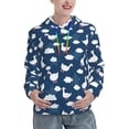 thumbnail image 1 of Wukai Cute Goose On Blue Sky Print Womens Hoodies Fleece Sweatshirts Long Sleeve Sweaters Pullover Fall Outfits Winter Clothes-Large, 1 of 7