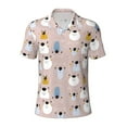 thumbnail image 1 of Wukai Cute Hand Drawn Bear Men’s Polo Shirts,Quick-Dry Athletic Shirt,Classic Fit Shirts-, 1 of 8