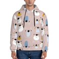 thumbnail image 1 of Wukai Cute Hand Drawn Bear Print Men Hoodies Fleece Sweatshirts Long Sleeve Sweaters Pullover Fall Outfits Winter Clothes-XX-Large, 1 of 7