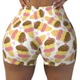thumbnail image 1 of Wukai Cute Ice Cream Print Pack Biker Shorts for Women Yoga Workout Gym Running Scrunch Active Shorts-Medium, 1 of 8