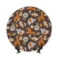 thumbnail image 1 of Wukai Cute Lion Tiger Print Decorative Plate for Display,Bone China Decorative Plate, Ceramic Dinner Plate with Stand, Vertical Ceramic Plate-6in, 1 of 6