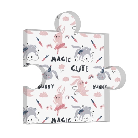 Wukai Cute Magic Bunny Print Elegant Acrylic Gift Decorations Perfect for Weddings, Birthdays, Anniversaries, and Home Decor