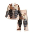 thumbnail image 1 of Wukai Cute Mouse In Glasses Men's Long Sleeve Pajama Set,Long Sleeve Mens Sleepwear with Pockets & Front Fly-, 1 of 7