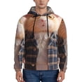 thumbnail image 1 of Wukai Cute Mouse In Glasses Print Men Hoodies Fleece Sweatshirts Long Sleeve Sweaters Pullover Fall Outfits Winter Clothes-Small, 1 of 7
