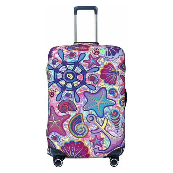 Wukai Cute Nautical Elastic Luggage Cover: Personalized Protection for Your Suitcase - Fits 19~29-inch, Washable & Durable Travel Companion-
