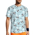 thumbnail image 1 of Wukai Cute Panda Bear Print Men's Short-Sleeved Mesh T-Shirt,Quick-Dry Short Sleeve Workout T-Shirt-, 1 of 8