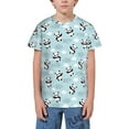 thumbnail image 1 of Wukai Cute Panda Bear Youth Unisex Short Sleeve T-Shirt for Boys, Girls, Teens, and Kids-Small, 1 of 7