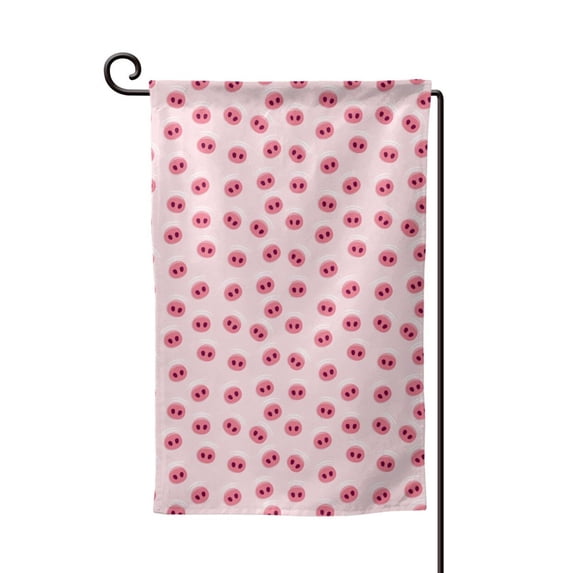 Wukai Cute Pig Nose Print Garden Flag 12.5x18 Inch Double Sided Sun-resistant Rain-resistant, Wrinkle-resistant Colorfast(Only Flag)