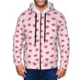 thumbnail image 1 of Wukai Cute Pig Nose Print Men's Zip-Up Hoodie,Fleece Full-Zip Hoodie for Men, Hooded Sweatshirt-Large, 1 of 5