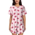 thumbnail image 1 of Wukai Cute Pig Nose Women's Pajama Set,Short-Sleeve Top and Shorts with Elastic Waistband and Pockets for Loungewear, Yoga, and Casual Wear-Medium, 1 of 8