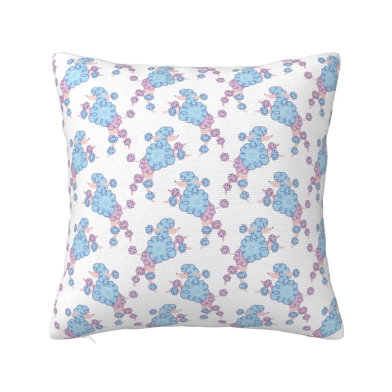 Wukai Cute Poodle Dog Premium Polyester Fleece Pillow Covers with Hidden Zipper Closure,Luxuriously Soft and Durable-22"x22"