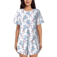 thumbnail image 1 of Wukai Cute Poodle Dog Women's Pajama Set,Short-Sleeve Top and Shorts with Elastic Waistband and Pockets for Loungewear, Yoga, and Casual Wear-, 1 of 8